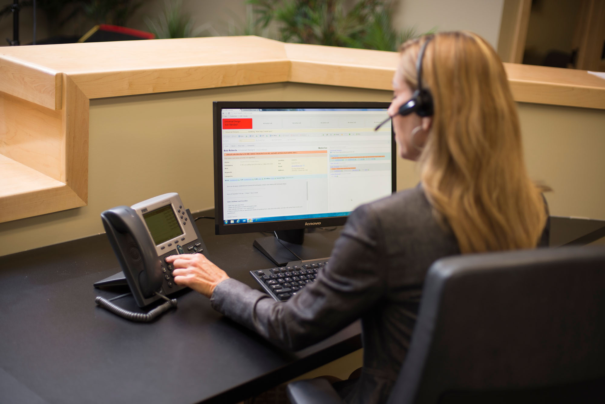 Professional receptionist ready to help at Chameleon Business Centres